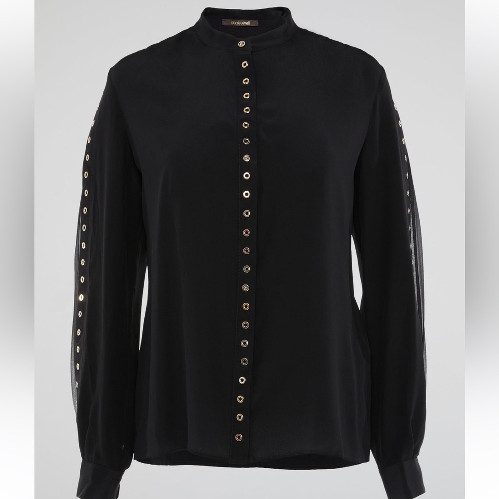 Roberto Cavalli Studded Silk Blouse